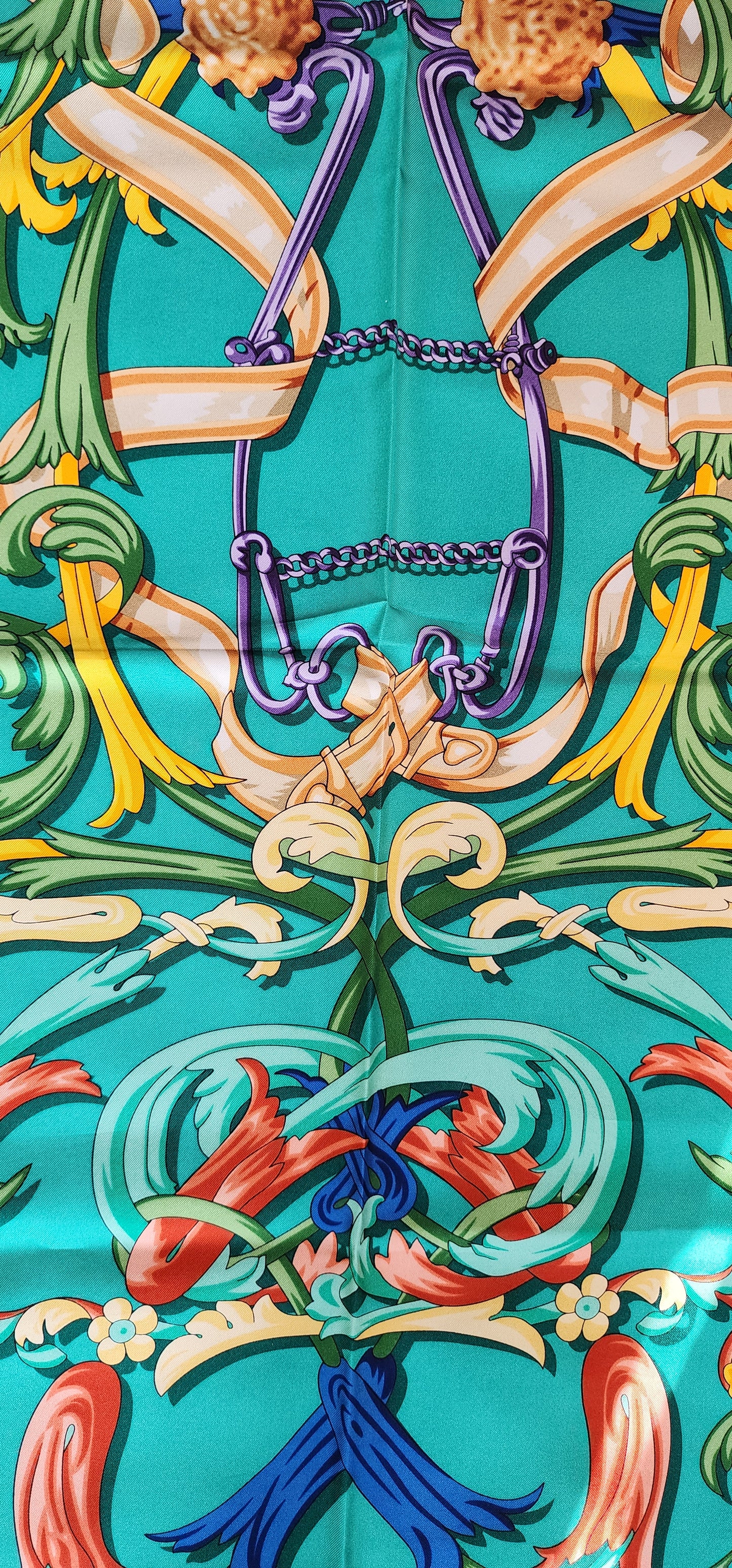 Large Hermes Le Mors a la Conetable Silk Scarf.