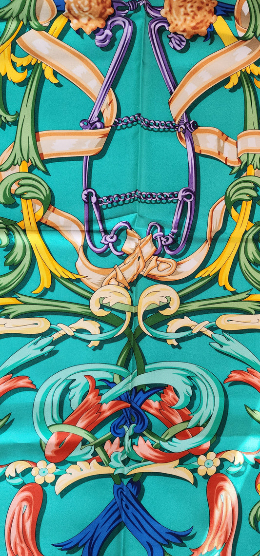 Large Hermes Le Mors a la Conetable Silk Scarf.