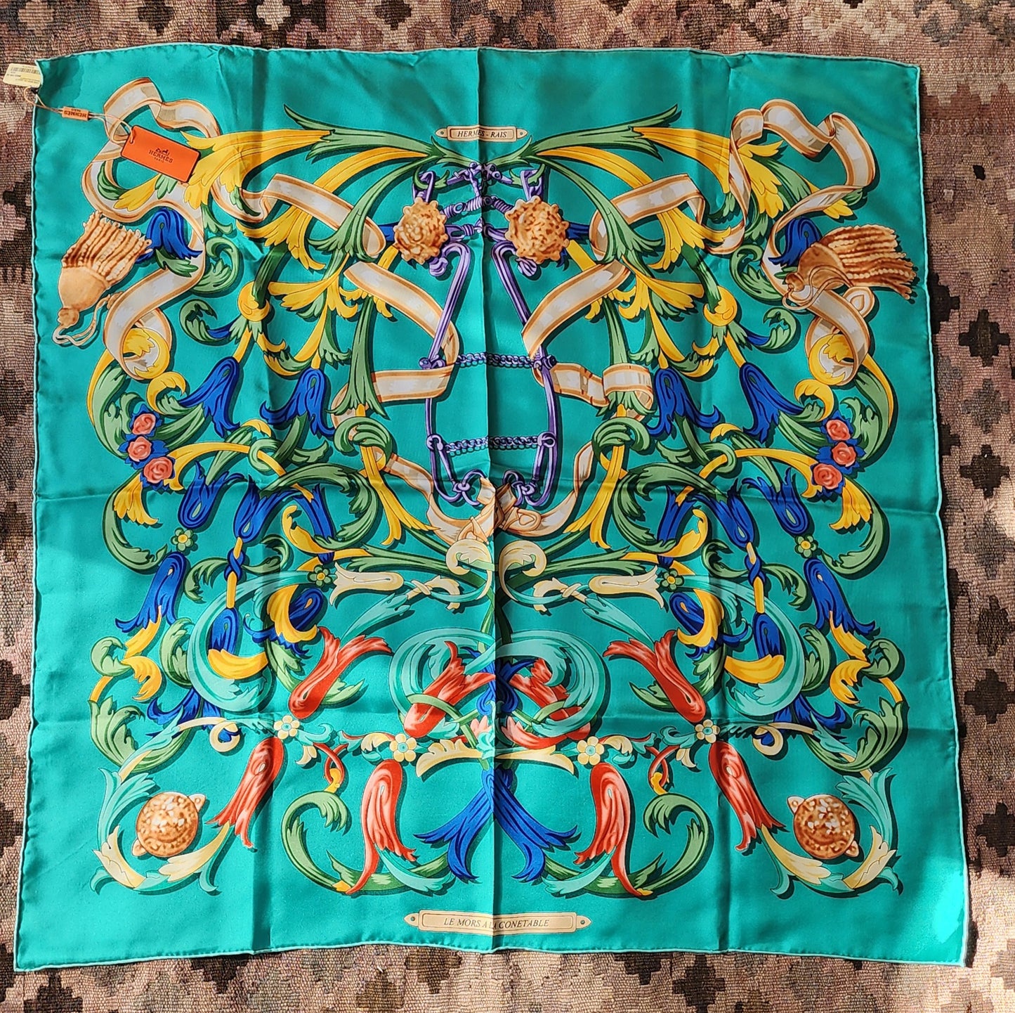 Large Hermes Le Mors a la Conetable Silk Scarf.