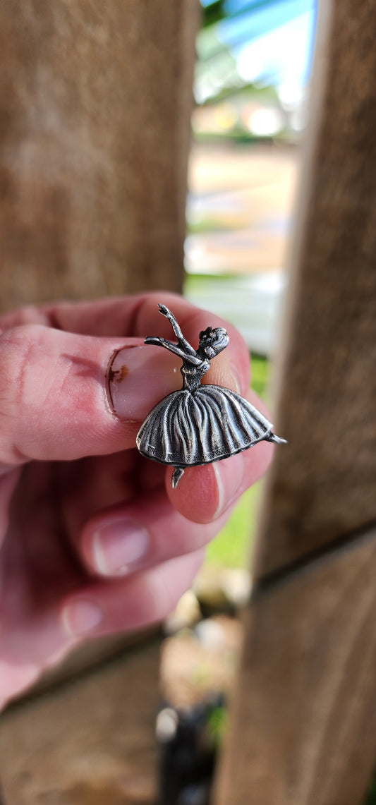 Vintage Sterling Silver Ballerina brooch - Made by sought after South African Silversmith Joe Calafato for Candida.Signed accordingly.