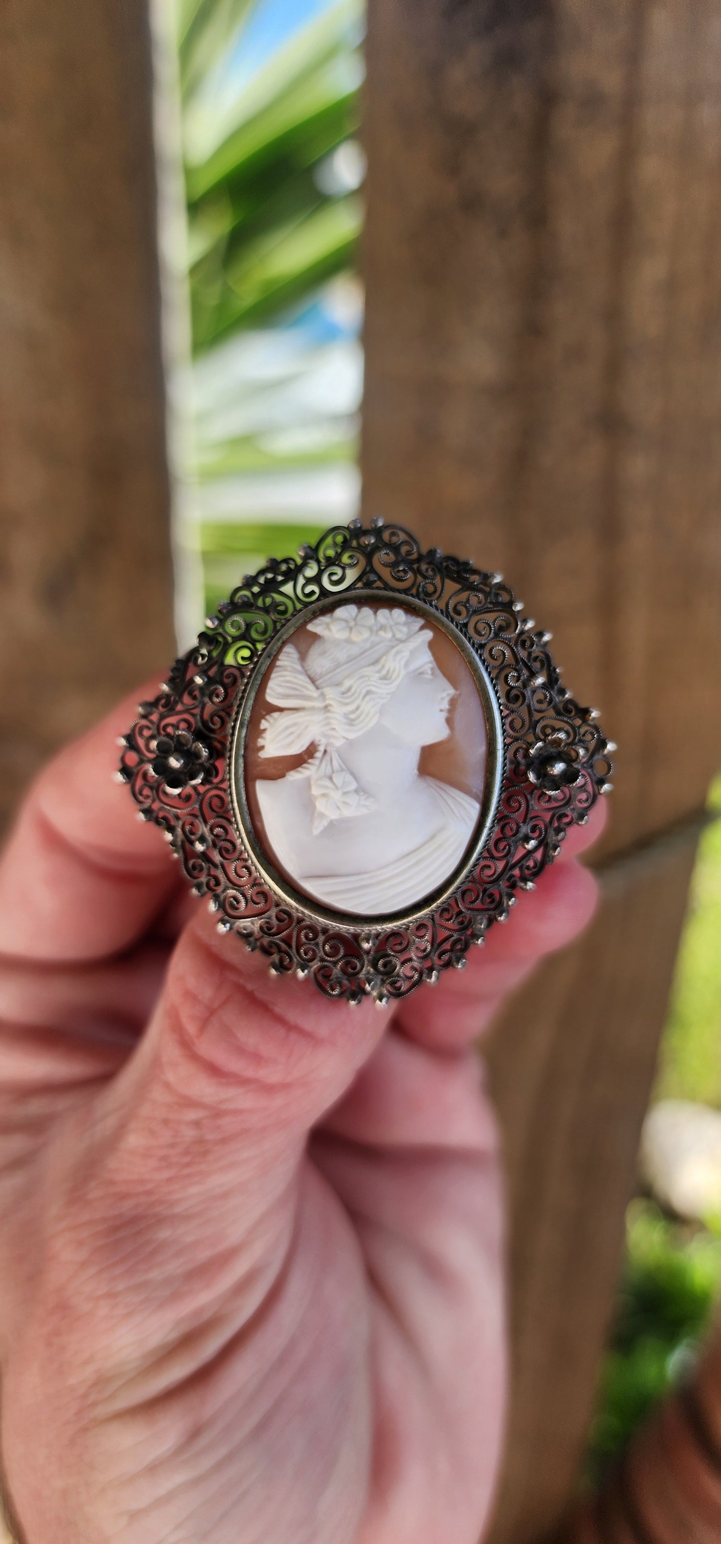 An amazingly detailed Antique Victorian Oval Cameo brooch.