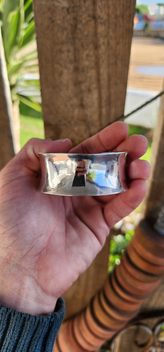 Chunky and stylish Sterling Silver open Cuff bangle.