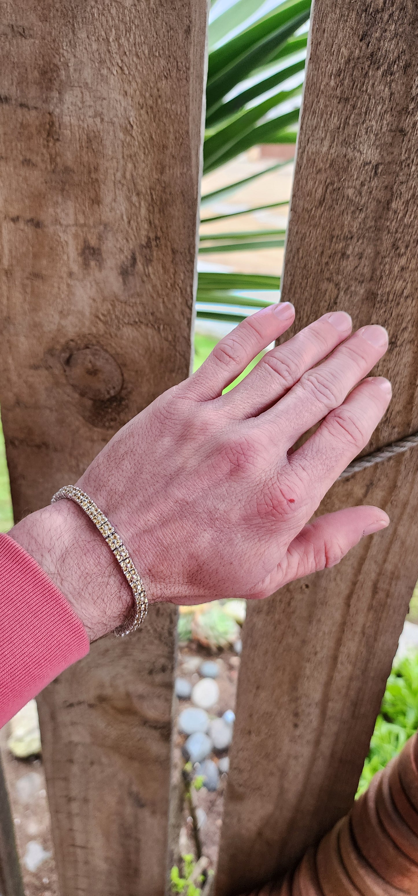 Alluring Sterling Silver and Round cut Citrine Gemstones mutli row Tennis bracelet - Perfectly unisex.