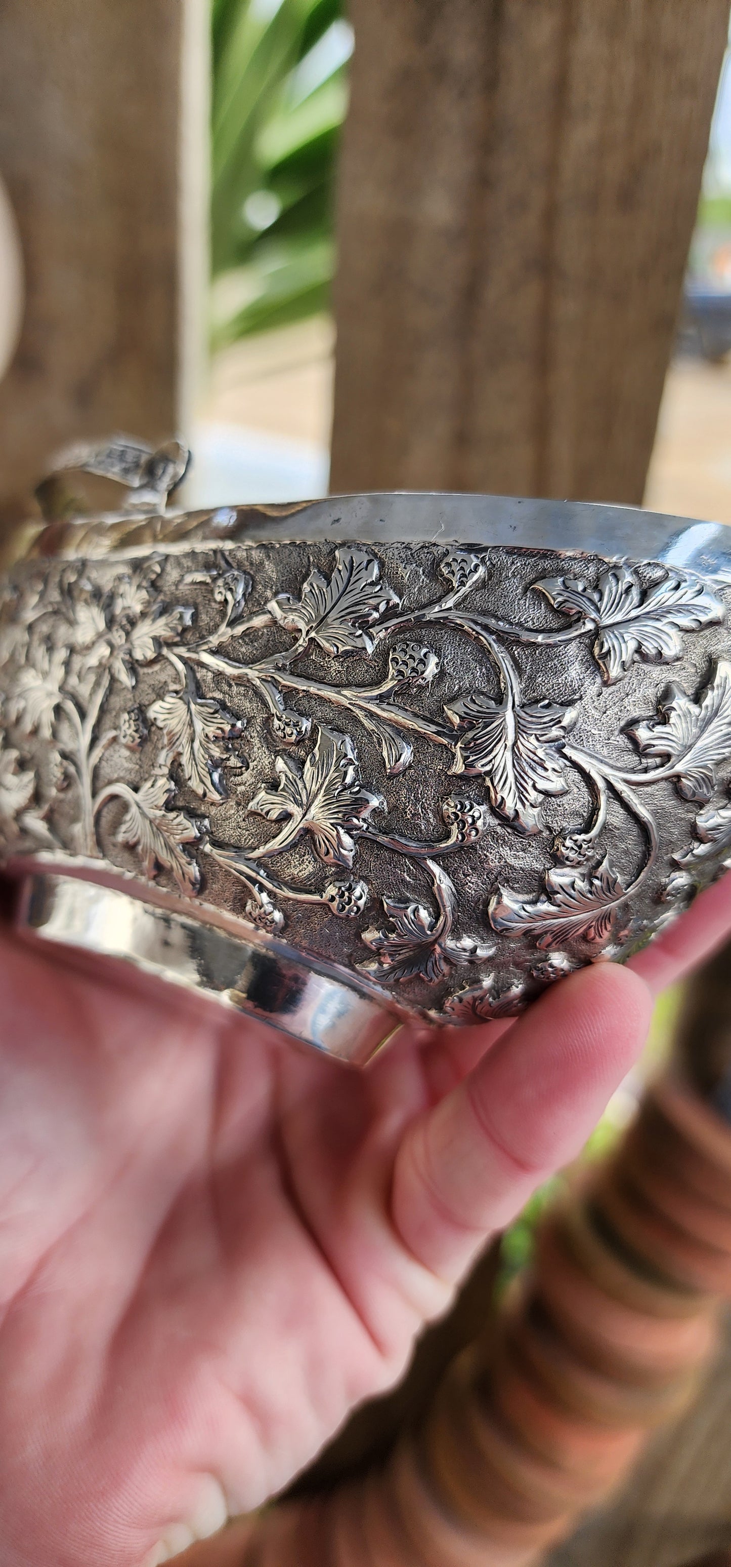 Early Victorian Sterling Silver swing handle sugar basket or Sucrier.