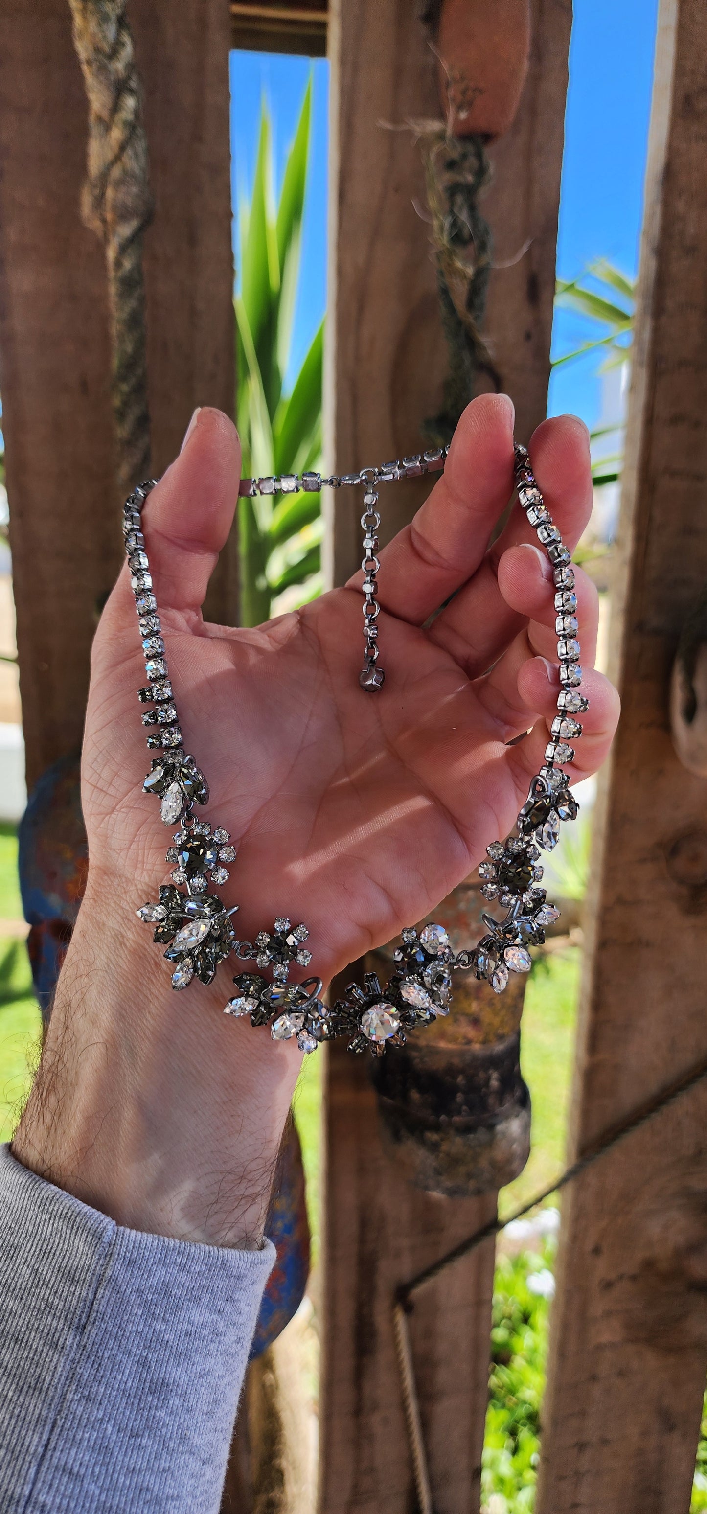 The most beautiful Vintage costume circa 1960's Austrian Crystal Rhinestones necklace with matching brooch.