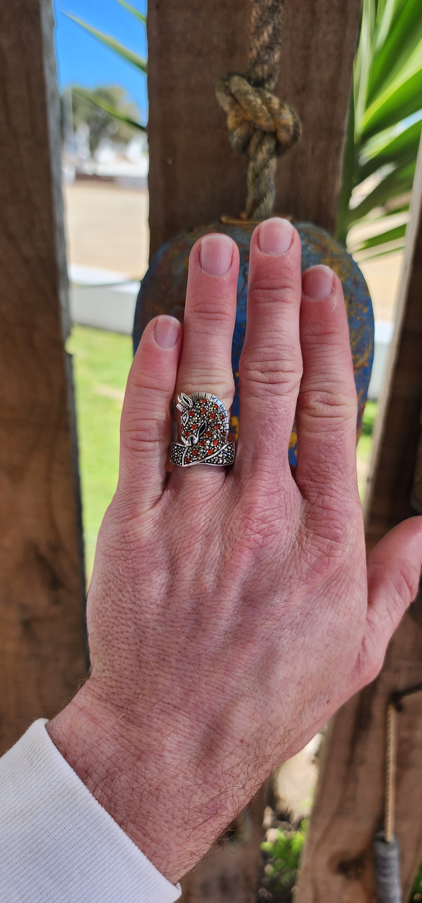 Majestic and Chunky Sterling Silver Novelty ring.