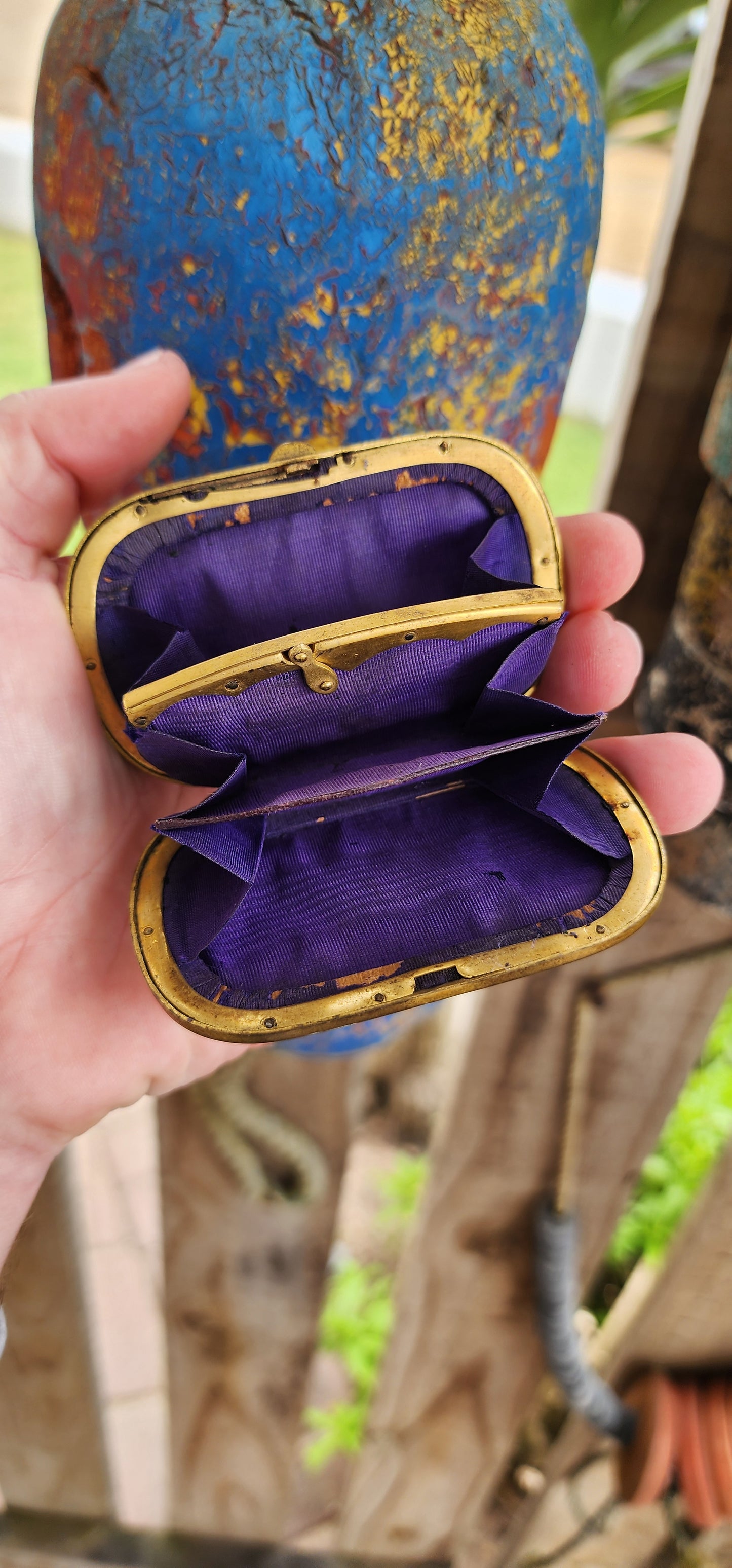 Antique French carved pre-ban Ivory and Brass coin purse from the Victorian era,late 19th Century.The Brass frame holds an accordion-style divided interior, adorned with Fleur de lis carvings on pre-ban Ivory panels.