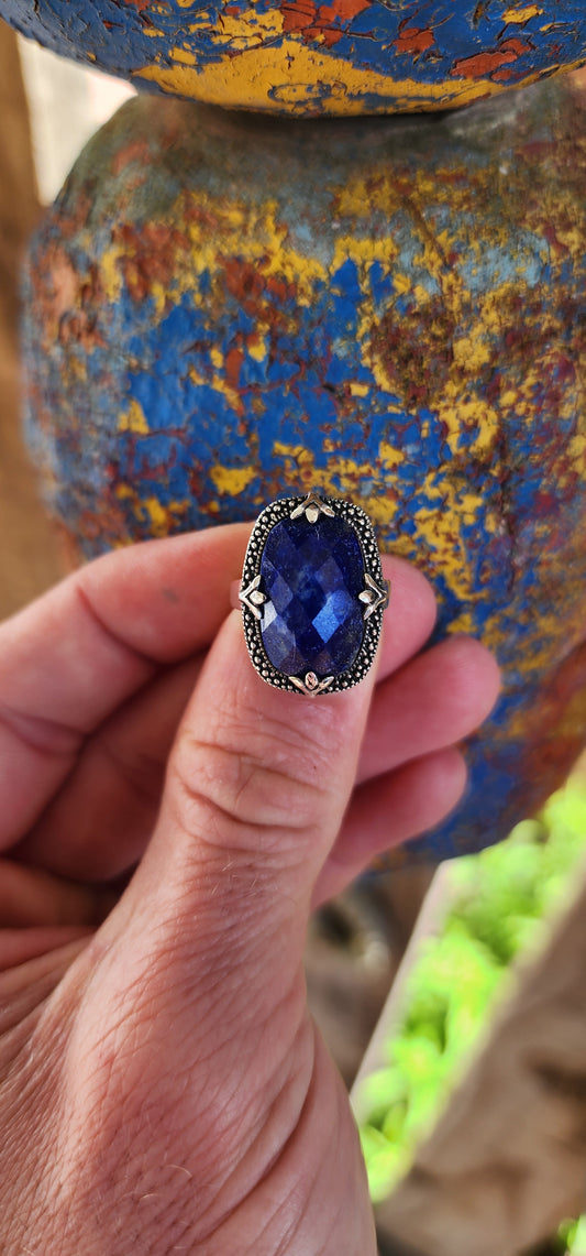 Marvelous Sterling Silver and Lapis Lazuli dress ring.