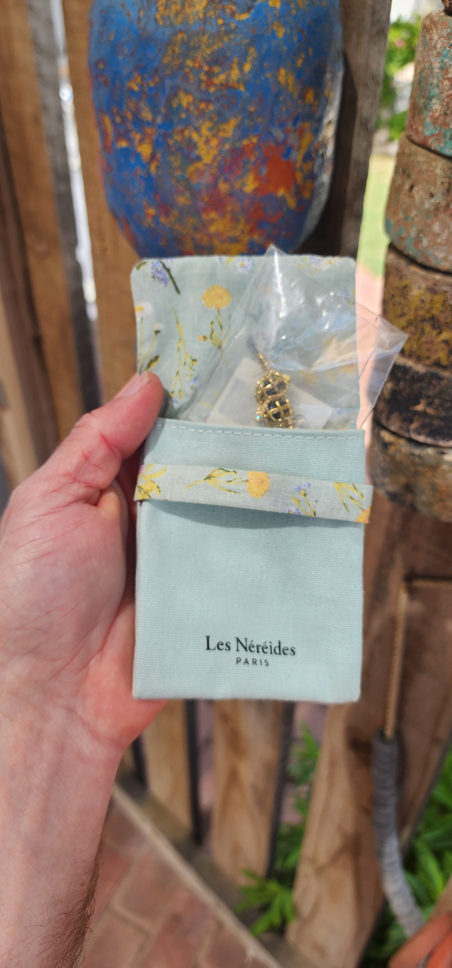 Most stunning pair of Designer costume "Patchouli flowers" push-in stud earrings by French Jewellery brand Les Néréides,Paris.