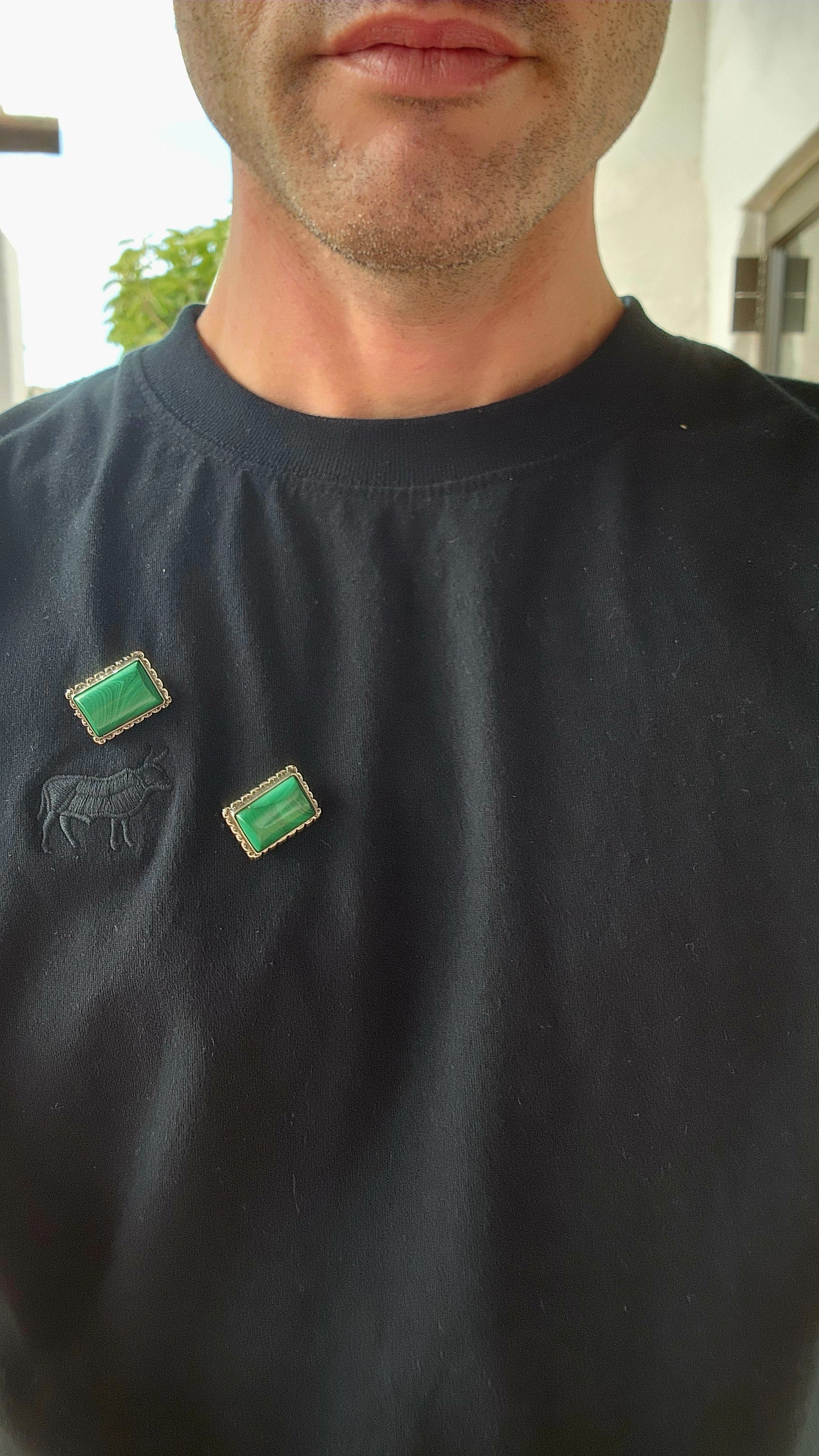 Why settle for one when you can have a dazzling duo?Twinsies!!!These vintage sterling silver and malachite cabochon brooches are pure elegance times two!