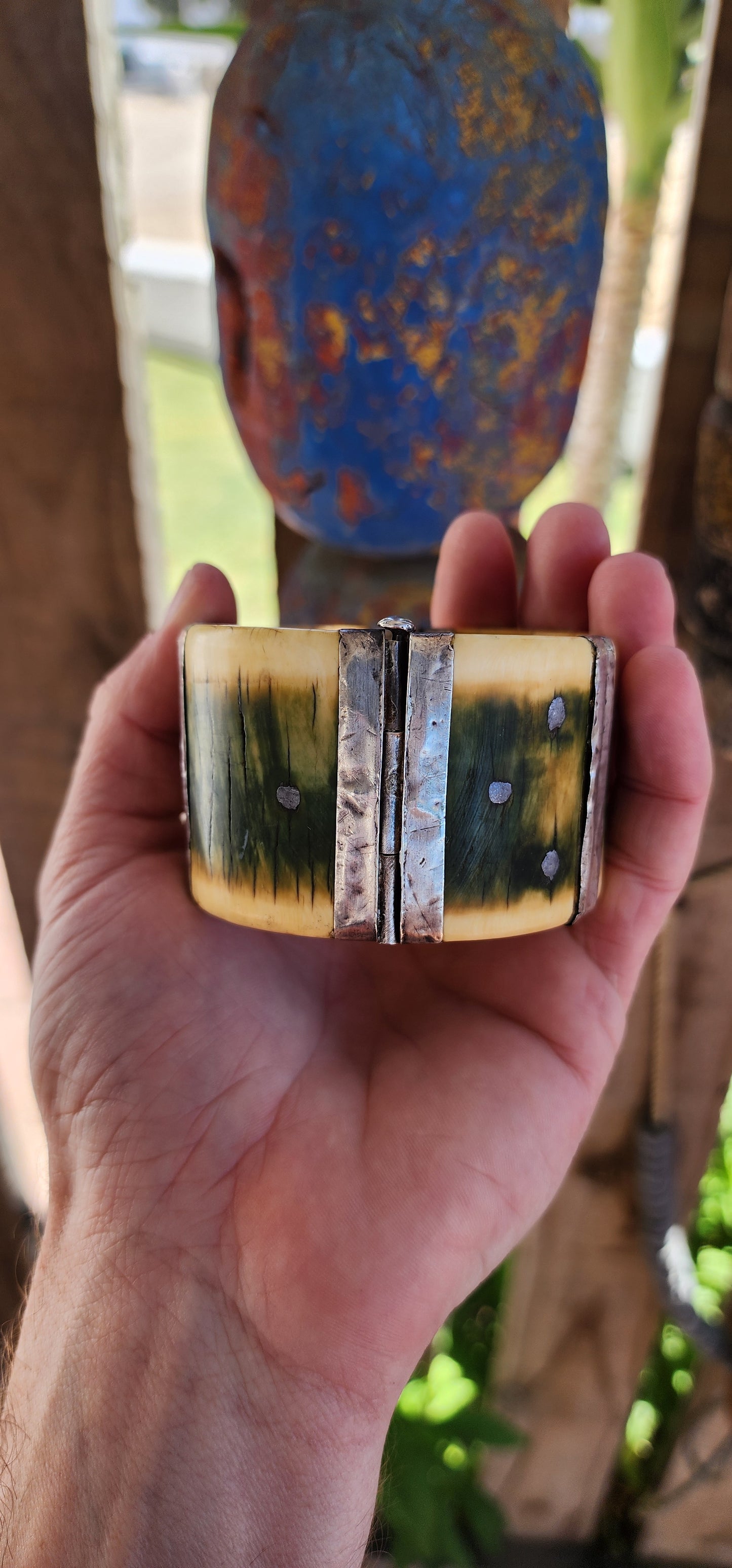 This chunky antique ethnic/tribal pre-ban Ivory cuff bangles is an extraordinary examples of craftsmanship, history, and symbolic power.