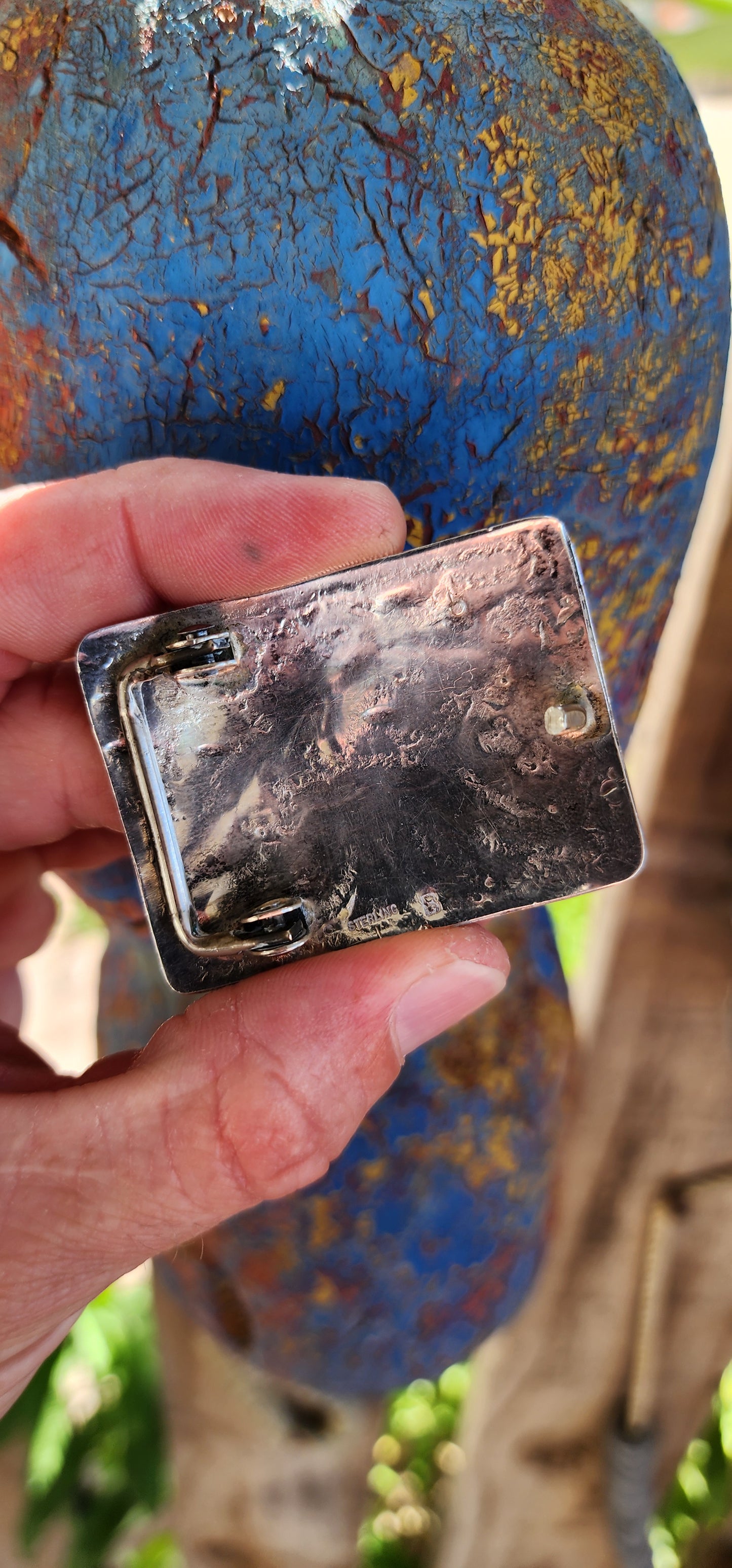This vintage Zuni Old Pawn sterling silver belt buckle is a small but mighty treasure of Native/Southwestern artistry, carrying with it the spirit of the desert, the wisdom of the Zuni Pueblo, and the hands of a master craftsman—Bennie Bowekaty.