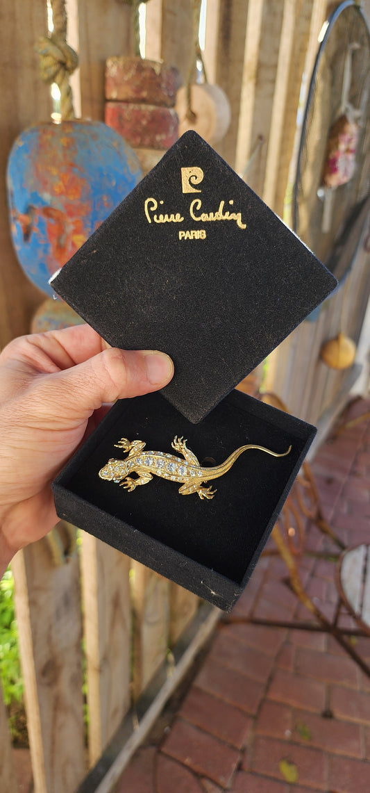 Slither into the spotlight with this dazzling vintage 1990s designer costume brooch by none other than P. Cardin, Paris — a piece that’s anything but shy.