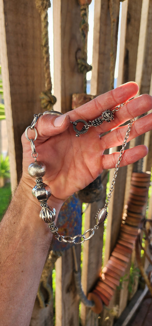 Step into the spotlight with this marvelous artisan-crafted sterling silver statement necklace, a piece that wears like a wearable sculpture and radiates confident, worldly elegance.