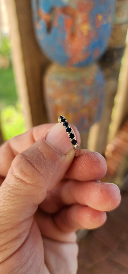 STACK 'EM HIGH – Sterling Silver Gemstone Eternity Bands!
Why settle for just one gem when you can indulge in a cascade of color and symbolism? These sterling silver half-eternity stacking rings are slim, stunning, and made to be mixed.