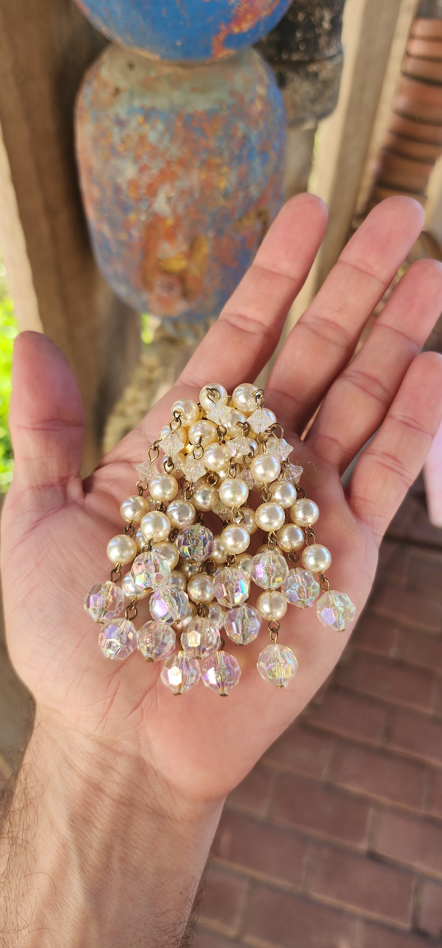 Old-new-stock glamour! Absolutely dazzling and delightfully over-the-top, this vintage 1980s costume “waterfall glamour” brooch by Sistercraft is pure retro drama in jewelry form!