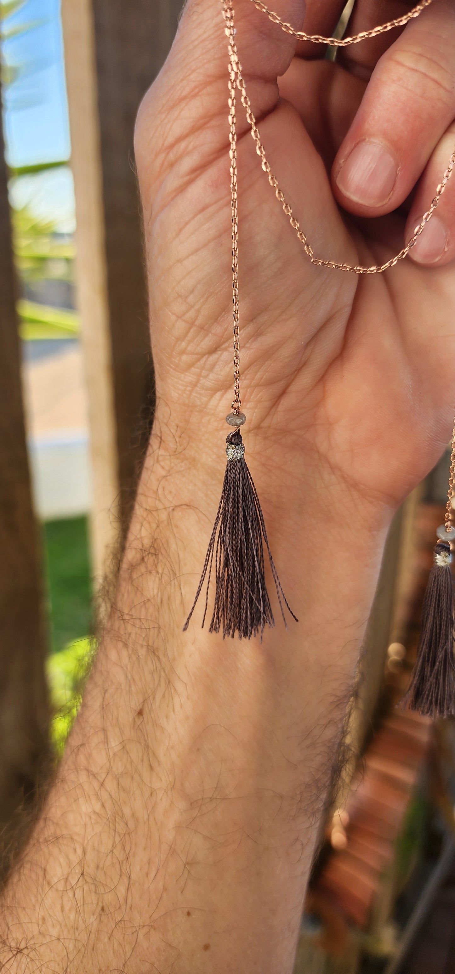 Handcrafted with free spirits and golden sunsets in mind,this necklace is bohemian at her best.There’s no clasp because honey, it doesn’t need one—this piece is a choose-your-own-adventure moment. Drape it, knot it, criss-cross it!