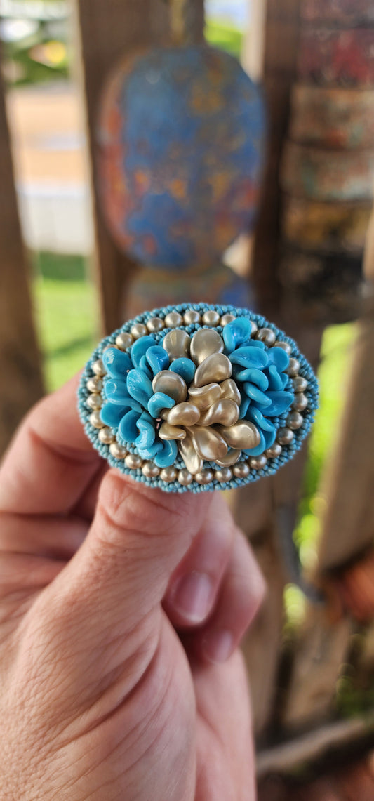 This exquisite vintage 1940s handmade costume brooch is a rare and coveted creation by none other than Louis Rousselet, the famed French designer whose work once graced the gowns of Parisian socialites and showgirls alike.