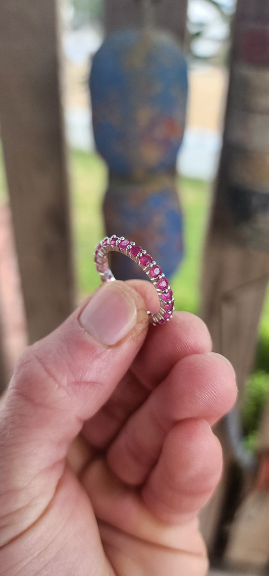 Bold yet graceful. Modern yet timeless! 
This sterling silver full eternity ring is a true showstopper.Crafted with precision and designed to dazzle from every angle.
