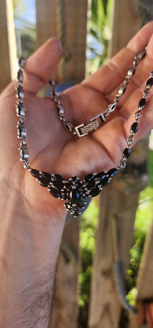 You can never go wrong with black! Sterling Silver and Black Onyx nexklace.