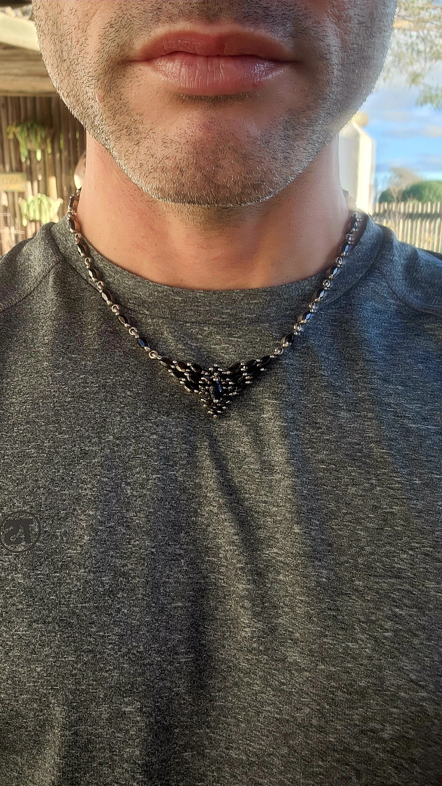 You can never go wrong with black! Sterling Silver and Black Onyx nexklace.