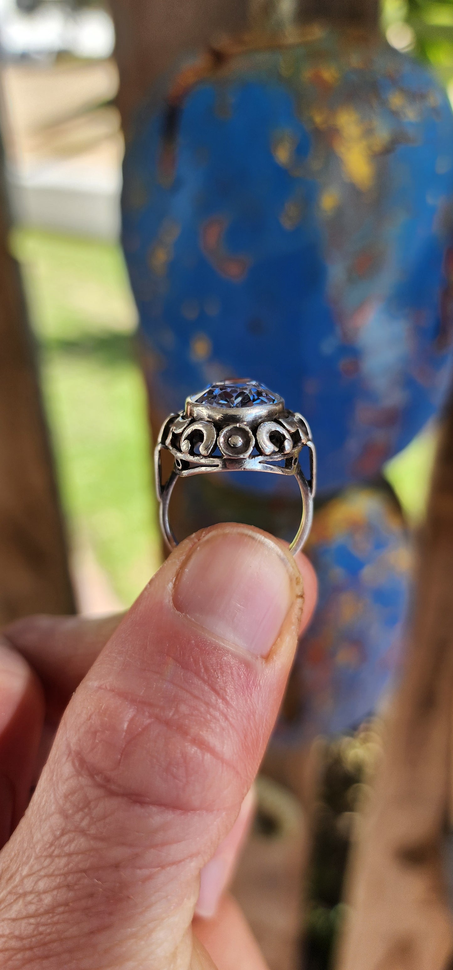 Highly sought after antique Arts & Crafts / Jugendstil-era cocktail ring.