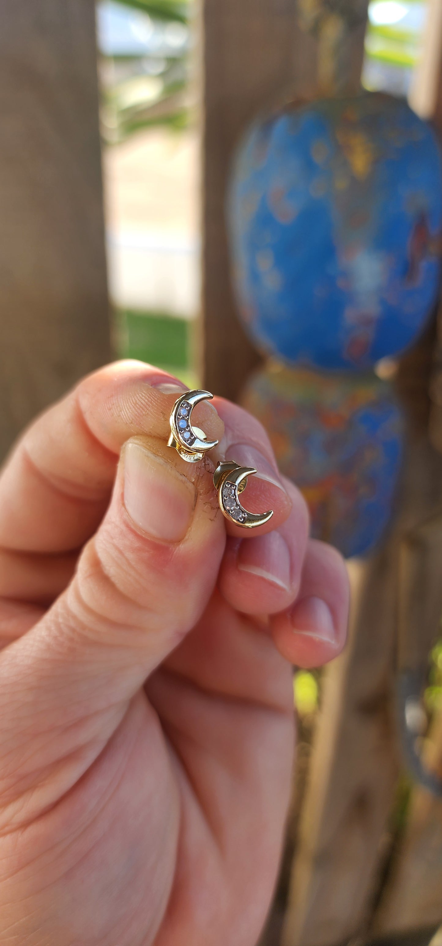 Petite yet brimming with cosmic charm, these enchanting stud earrings are like tiny kisses from the night sky itself!