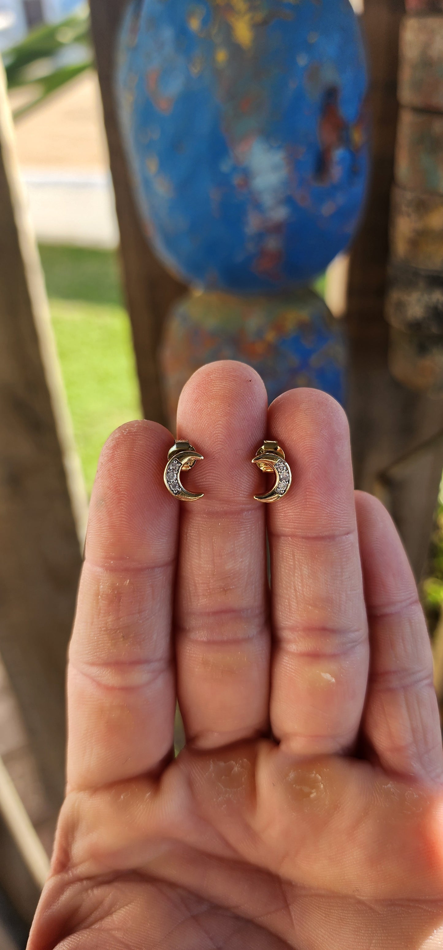 Petite yet brimming with cosmic charm, these enchanting stud earrings are like tiny kisses from the night sky itself!