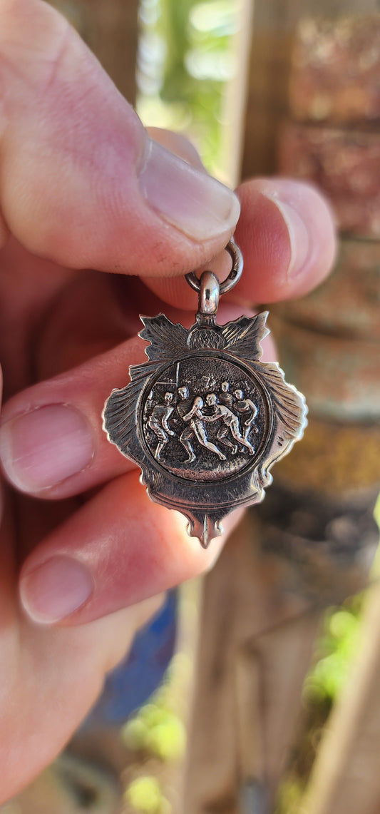 Sterling Silver Sporting Fob Shield – William Adams Ltd, Birmingham c.1925