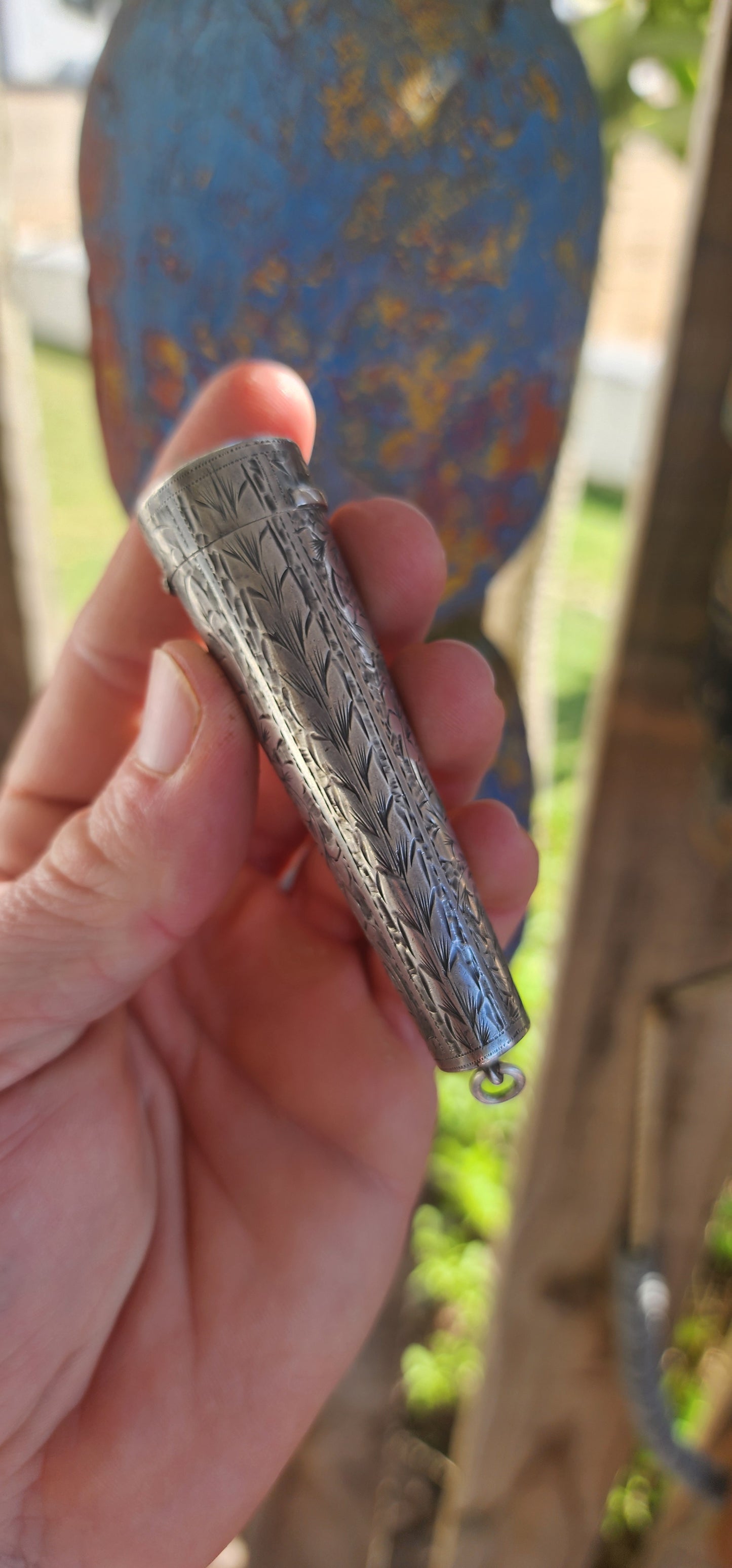 A true treasure from the elegant Edwardian era, this antique hallmarked sterling silver cheroot/cigar holder pendant is both a rare survivor and a conversation piece.