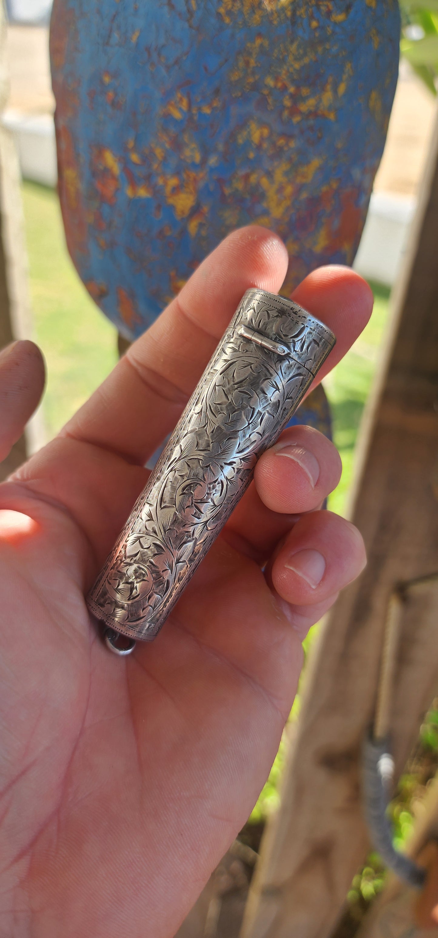 A true treasure from the elegant Edwardian era, this antique hallmarked sterling silver cheroot/cigar holder pendant is both a rare survivor and a conversation piece.
