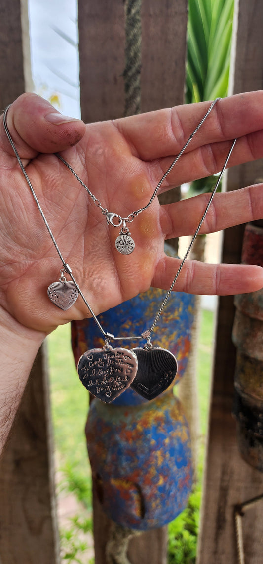 Designer costume silver-plated “I Love You” necklace by the renowned French jewelry house Gas Bijoux.