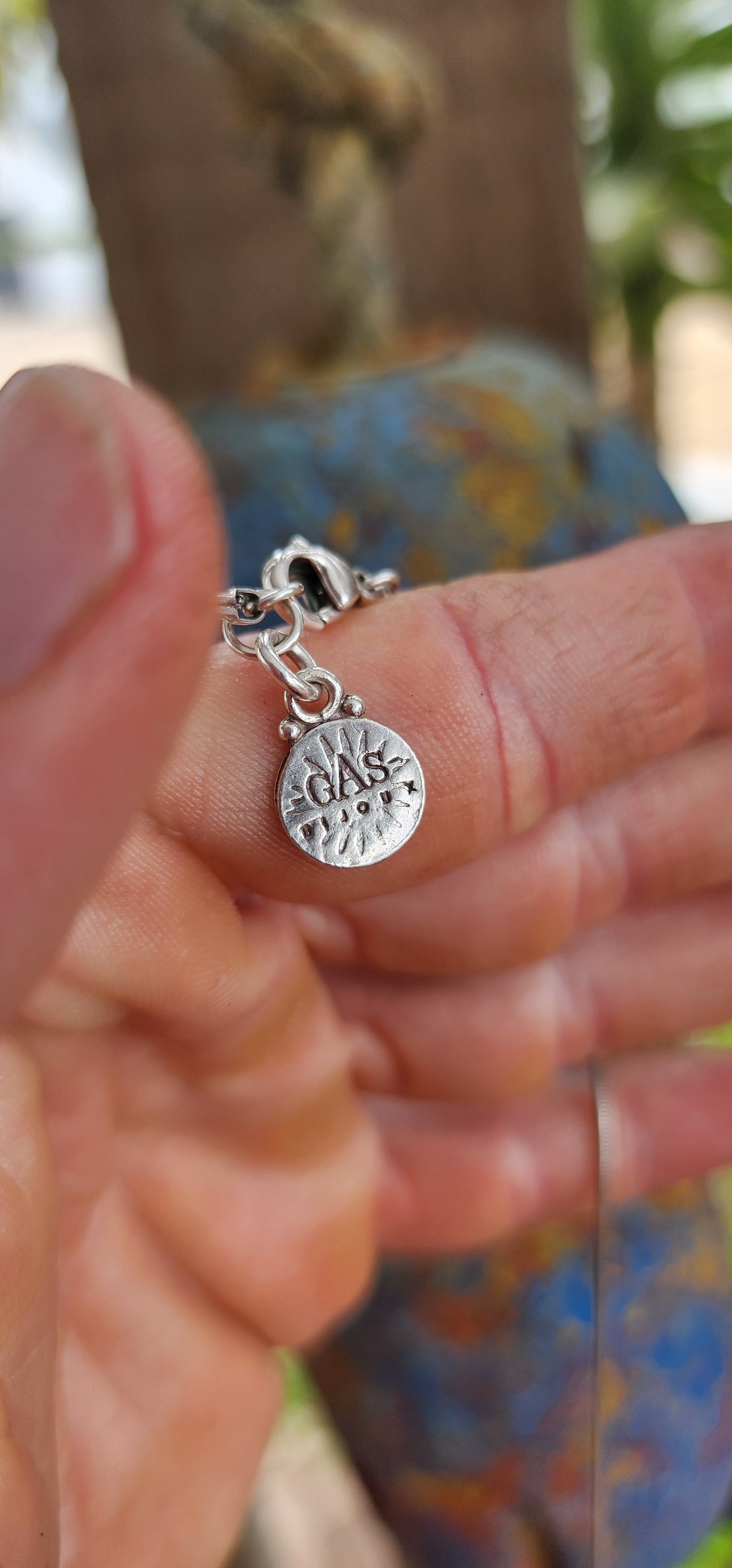 Designer costume silver-plated “I Love You” necklace by the renowned French jewelry house Gas Bijoux.