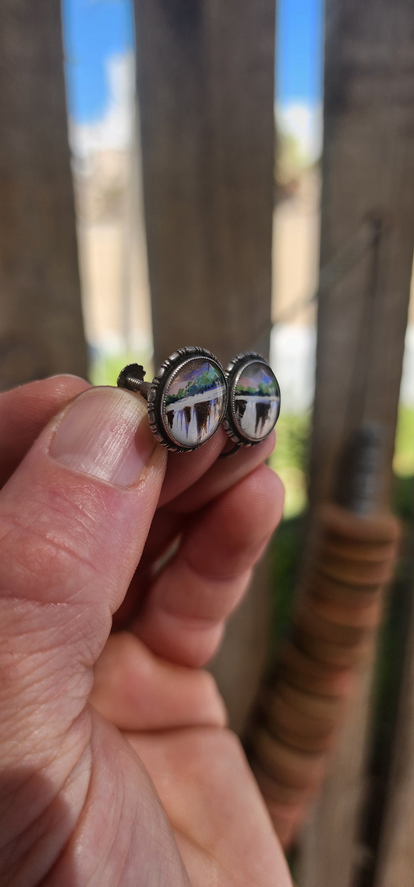 A breathtakingly rare Art Deco sterling silver jewelry set by the renowned English silversmith Thomas L. Mott (T.L.M.), dating to the 1920s–1930s, and featuring real Morpho butterfly wings.