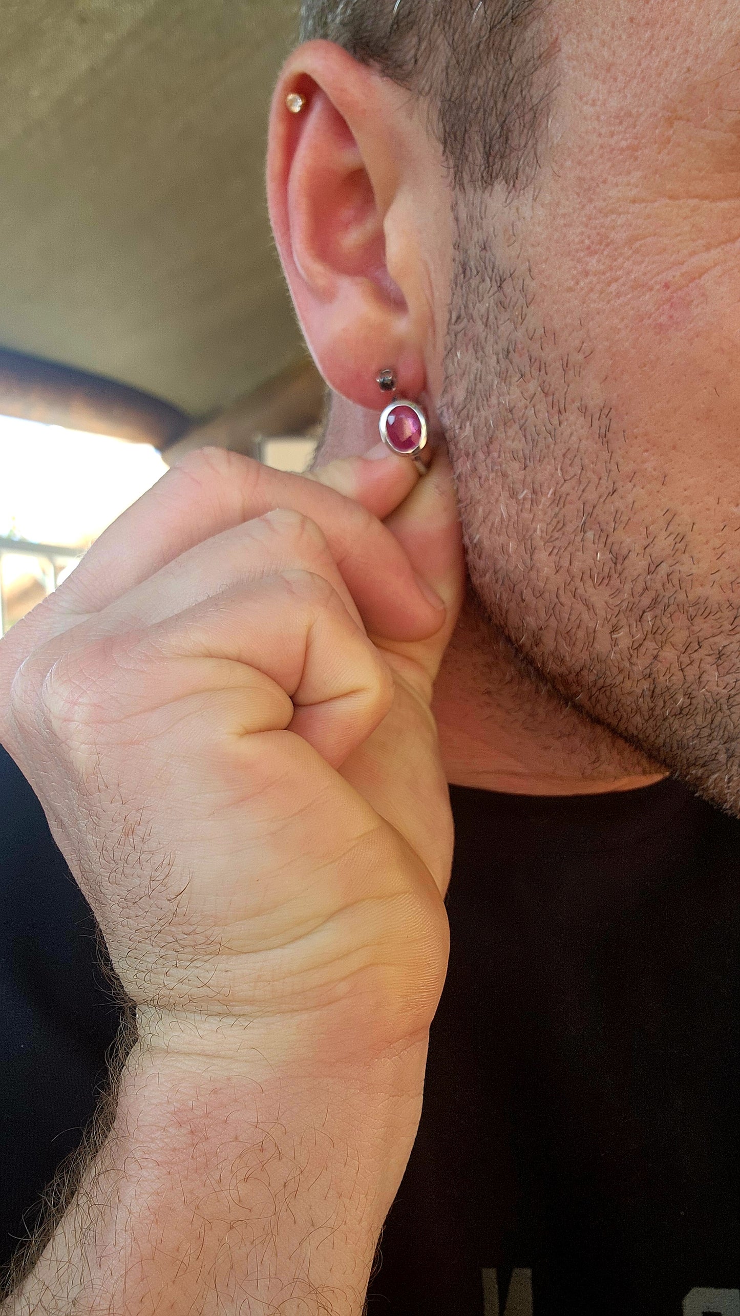 Bold, elegant, and effortlessly refined — this modernist pair of sterling silver half-hoop stud earrings commands attention with their minimalist geometry and rich color.