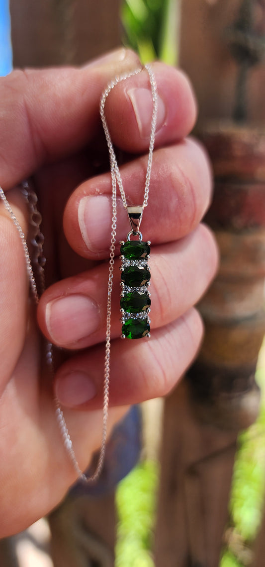 “Verdant Totem” Chrome Diopside Pendant & Chain.