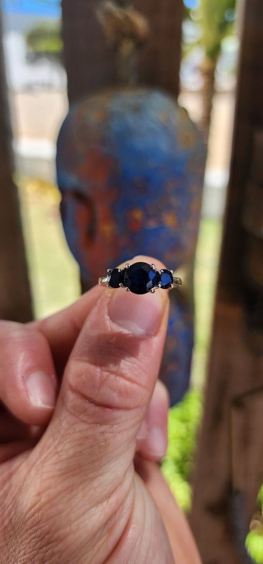 The Trilogy Sapphire Ring — Past, Present & Future.