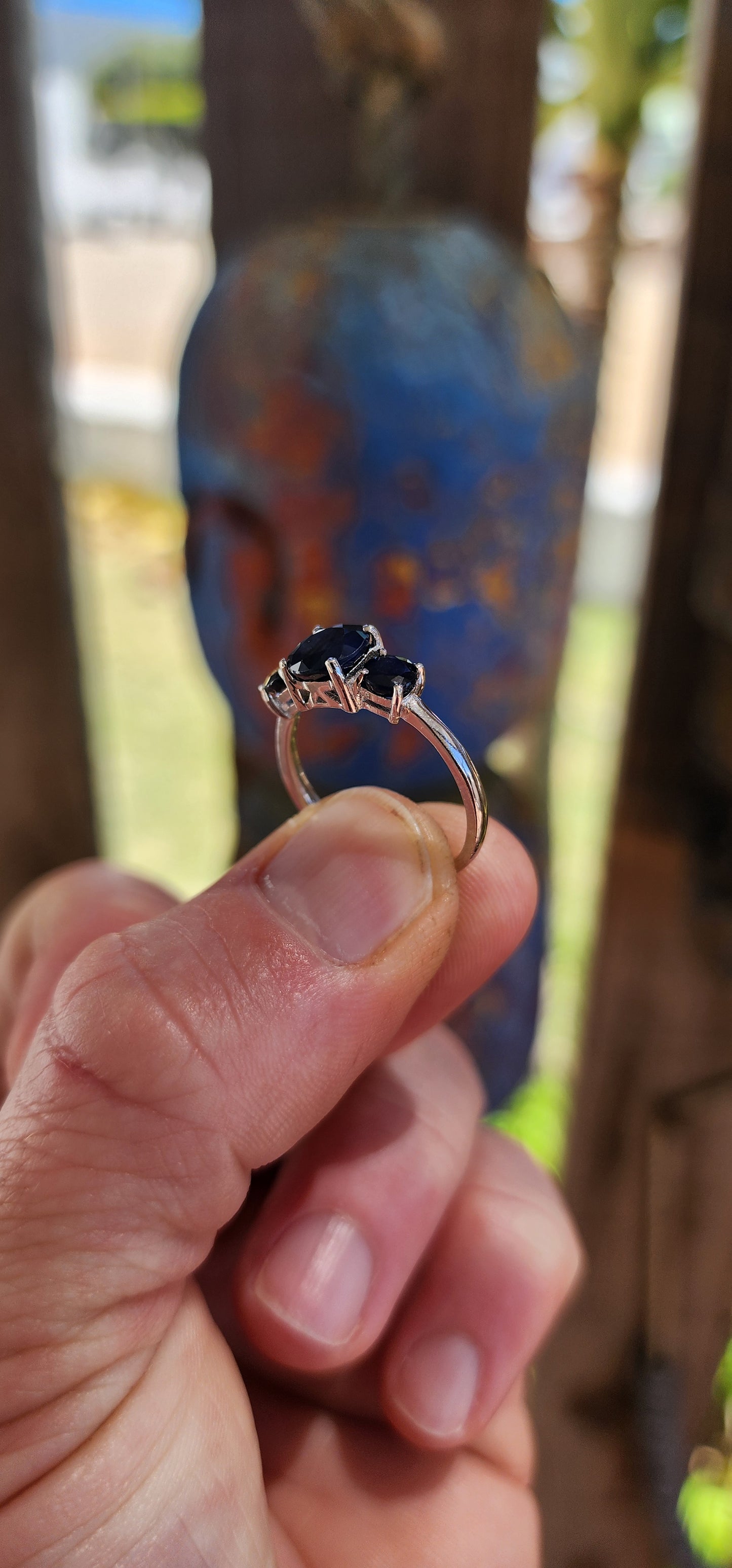 The Trilogy Sapphire Ring — Past, Present & Future.