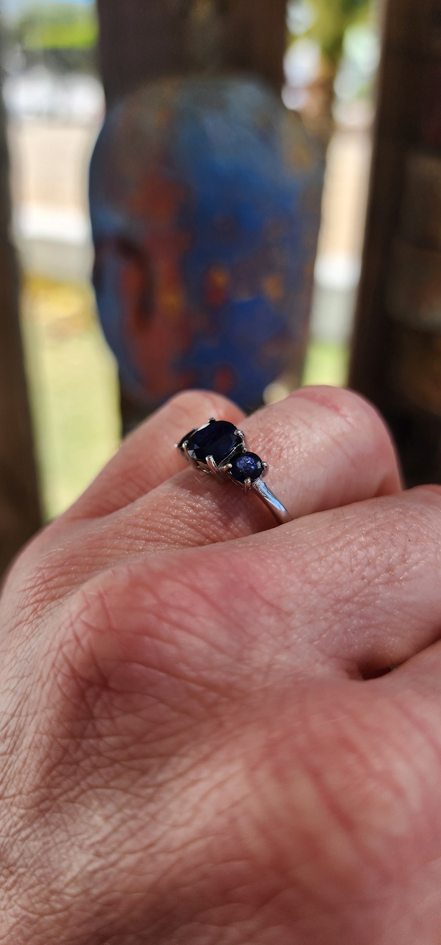 The Trilogy Sapphire Ring — Past, Present & Future.