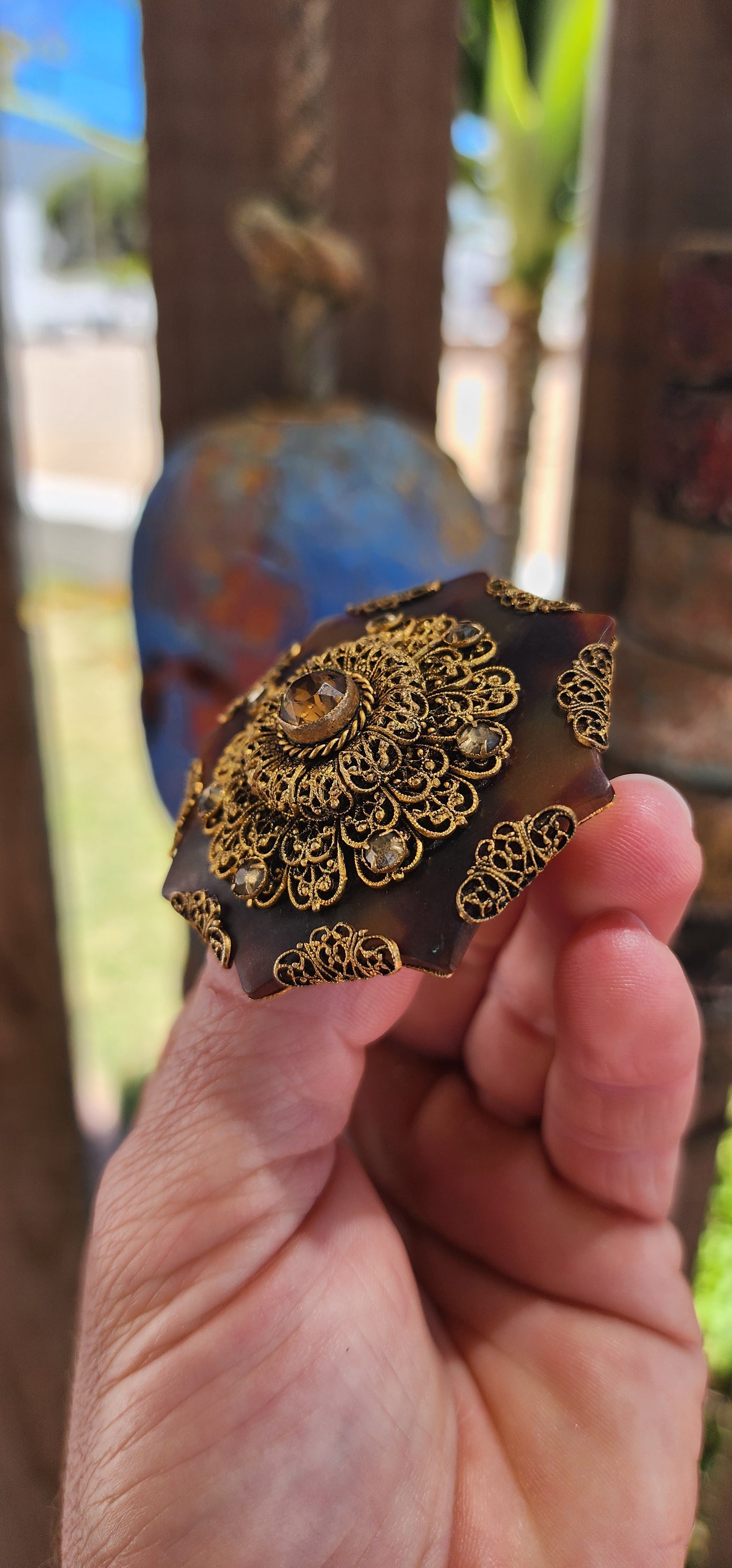 This extraordinary Art Deco–era Czech brooch is unlike anything we’ve encountered before !