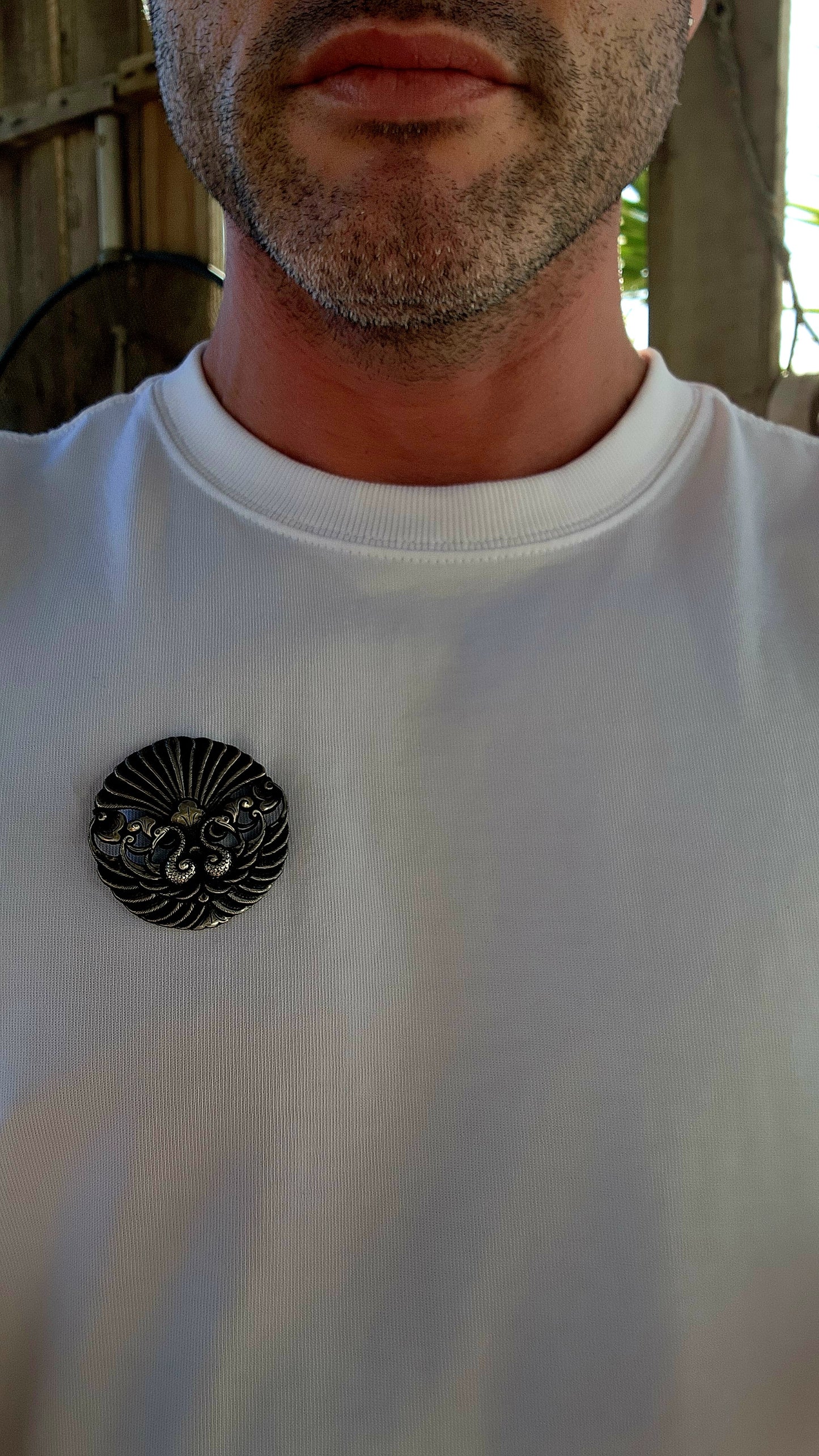 An exceptional treasure from the Indonesian island of Java — this Art Deco-era .800 silver brooch is a shining example of Yogyakarta / Djokja (Jogja) silverwork.