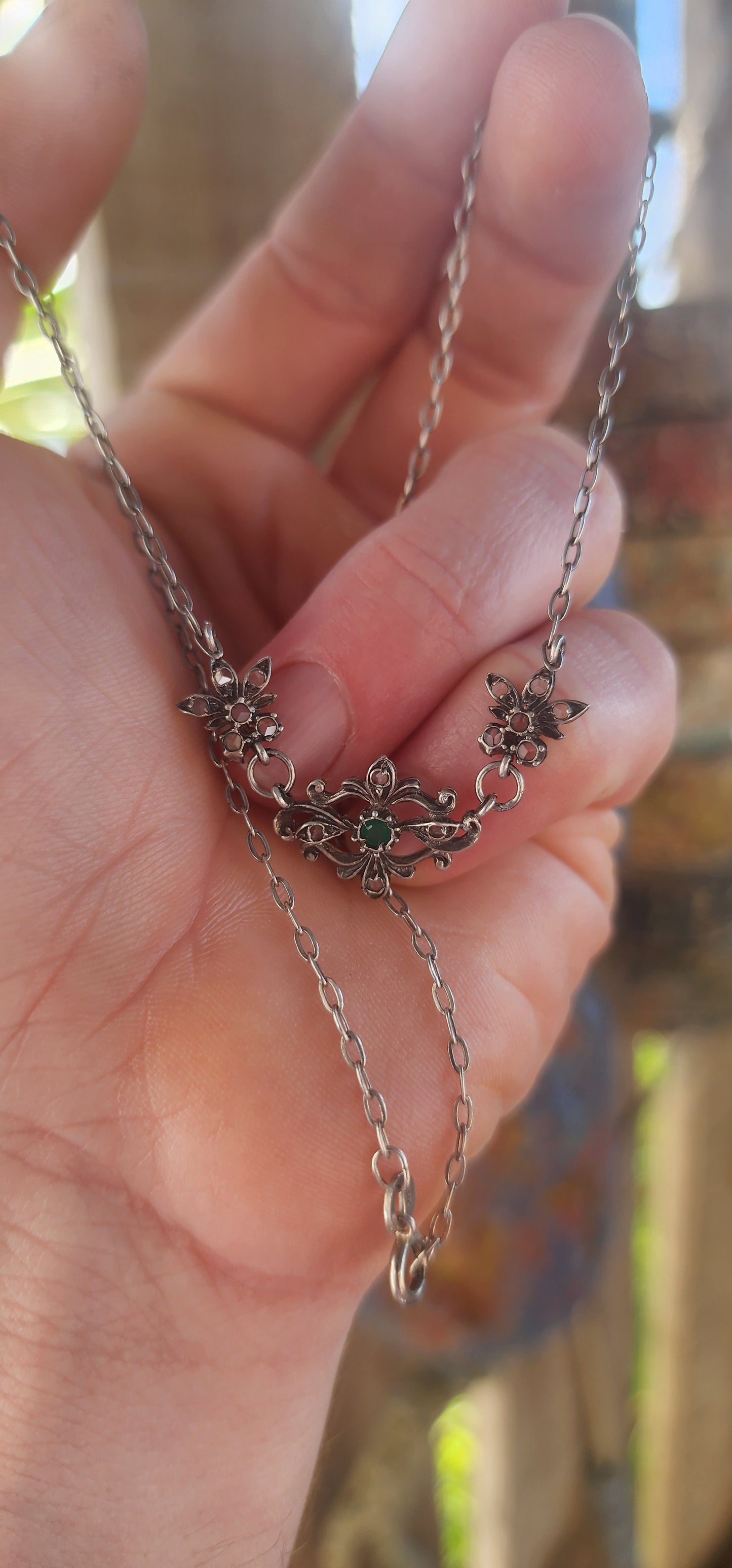 This antique sterling-silver treasure is a poem wrought in metal — petite, elegant, and spellbound with Gothic romance.