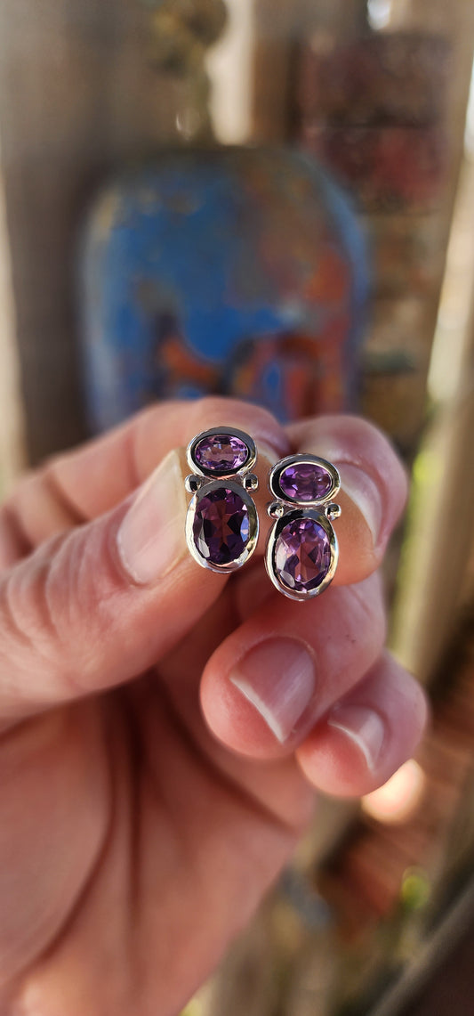 A sugary-sweet treat for gemstone lovers! These whimsical sterling-silver push-in earrings look like tiny gemstone characters dancing on your ears — playful, charming, and utterly irresistible.