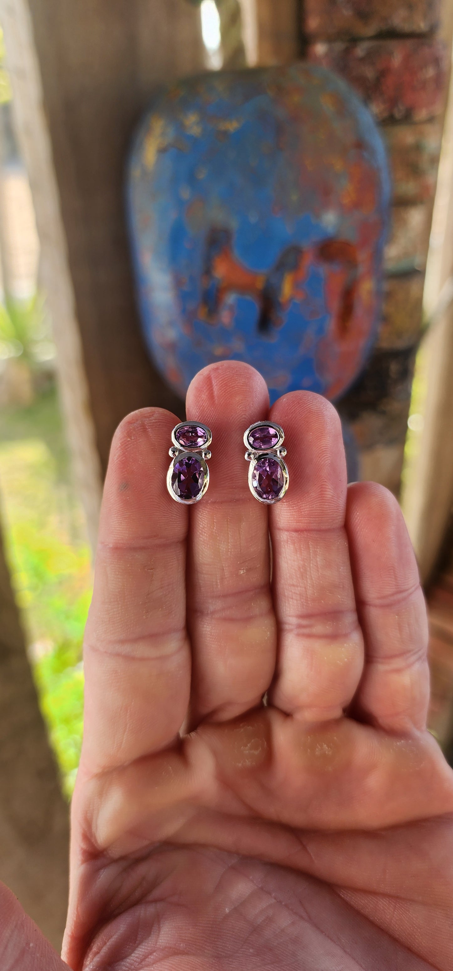 A sugary-sweet treat for gemstone lovers! These whimsical sterling-silver push-in earrings look like tiny gemstone characters dancing on your ears — playful, charming, and utterly irresistible.