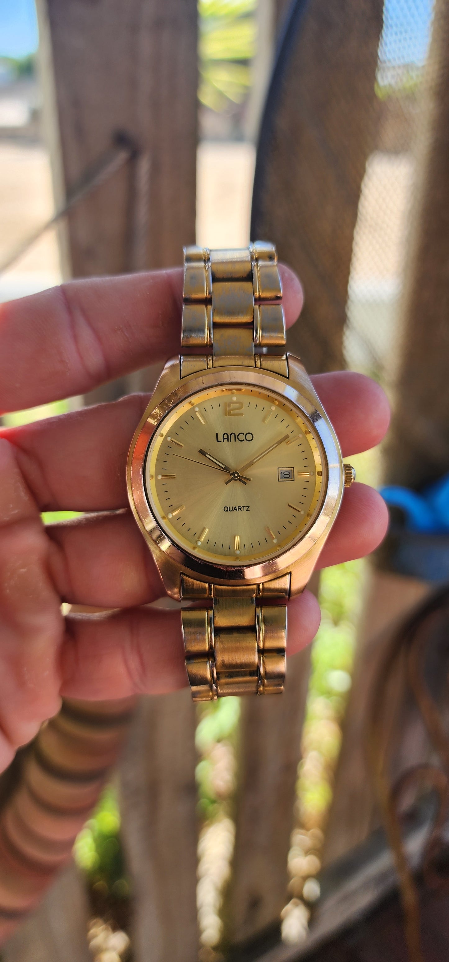 Handsome, clean, and ready for duty — this classic vintage Lanco men’s wristwatch is a shining nod to the sleek dress-watch aesthetic of the late 20th century.