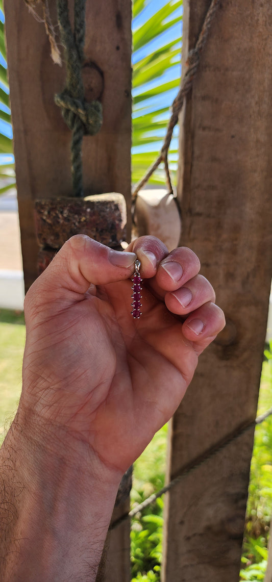 Sterling Silver and Ruby Line Pendant.