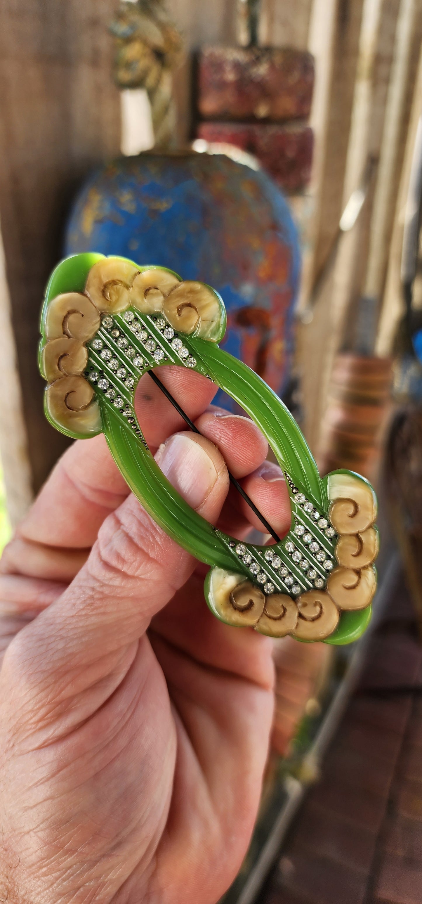 Art Deco Orientalist Bakelite Brooch, c. 1920–1930s.