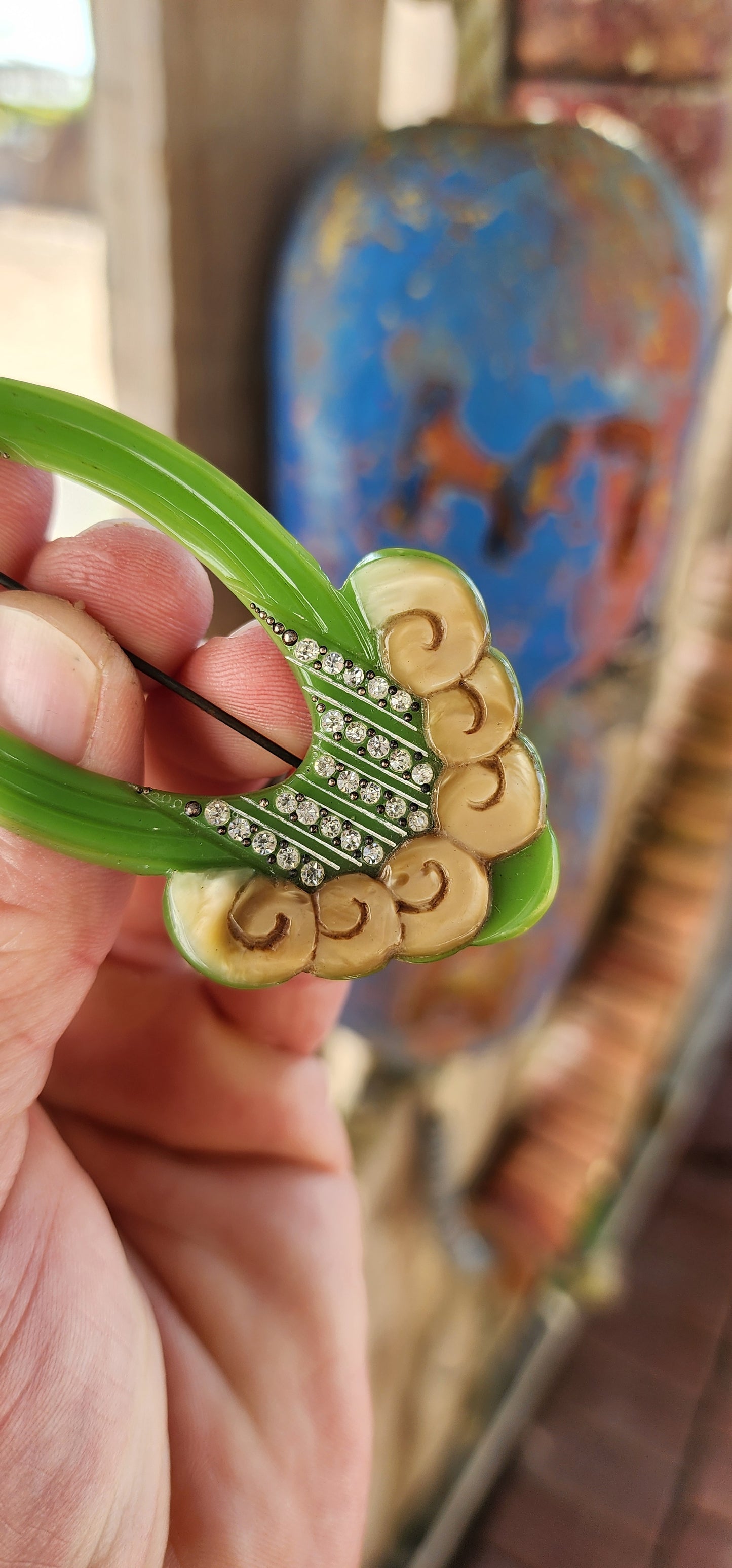 Art Deco Orientalist Bakelite Brooch, c. 1920–1930s.