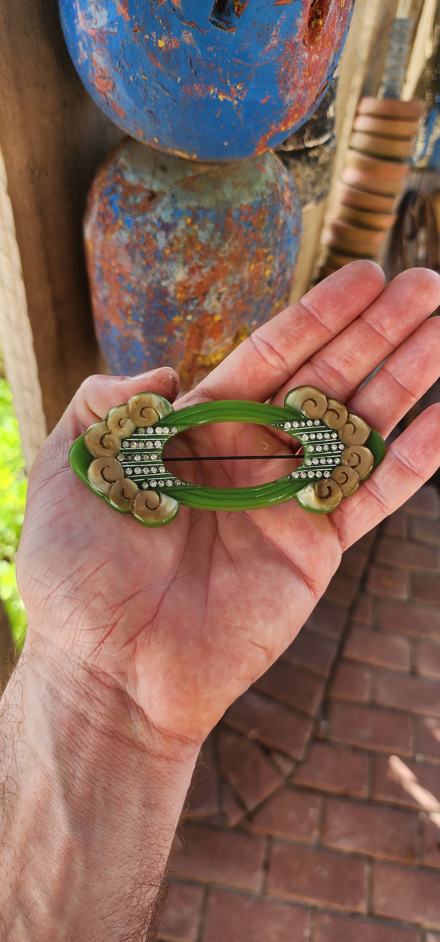 Art Deco Orientalist Bakelite Brooch, c. 1920–1930s.