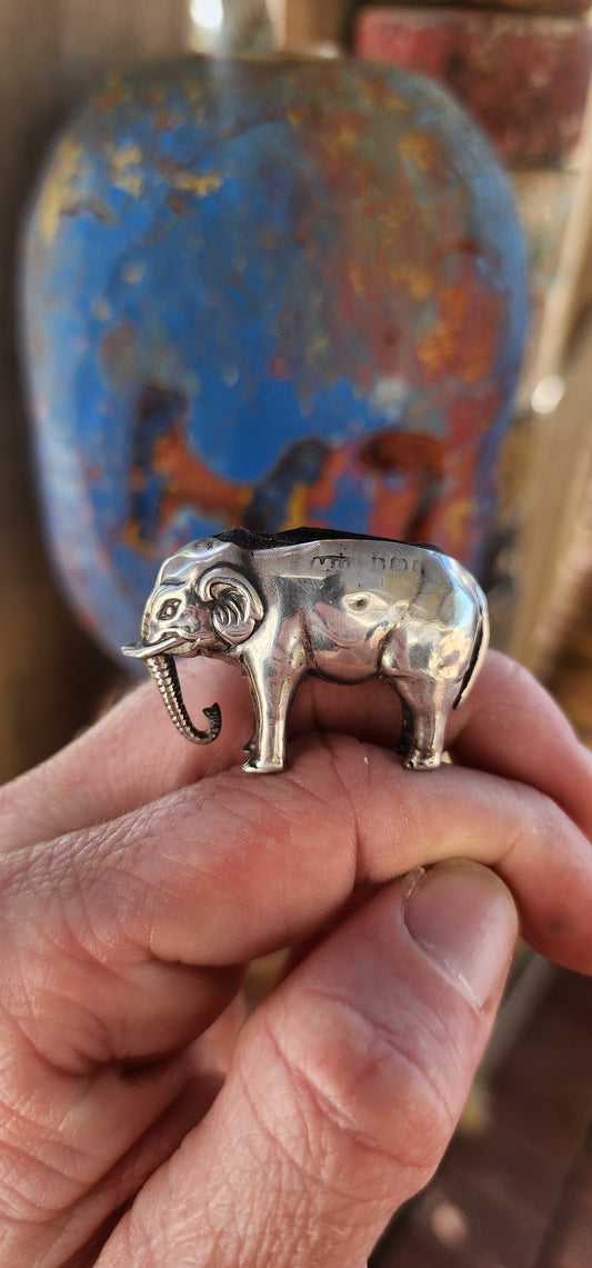 Antique Edwardian Sterling Silver Novelty Elephant Pin Cushion By Adie & Lovekin Ltd – Hallmarked Birmingham, 1906.